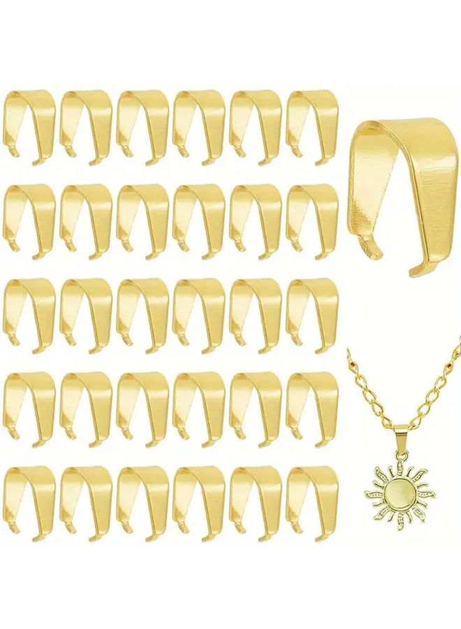 Golden Stainless Steel Melon Seed Clasp Connector Clips 49 51pcs DIY Jewelry Fasteners - Image 1